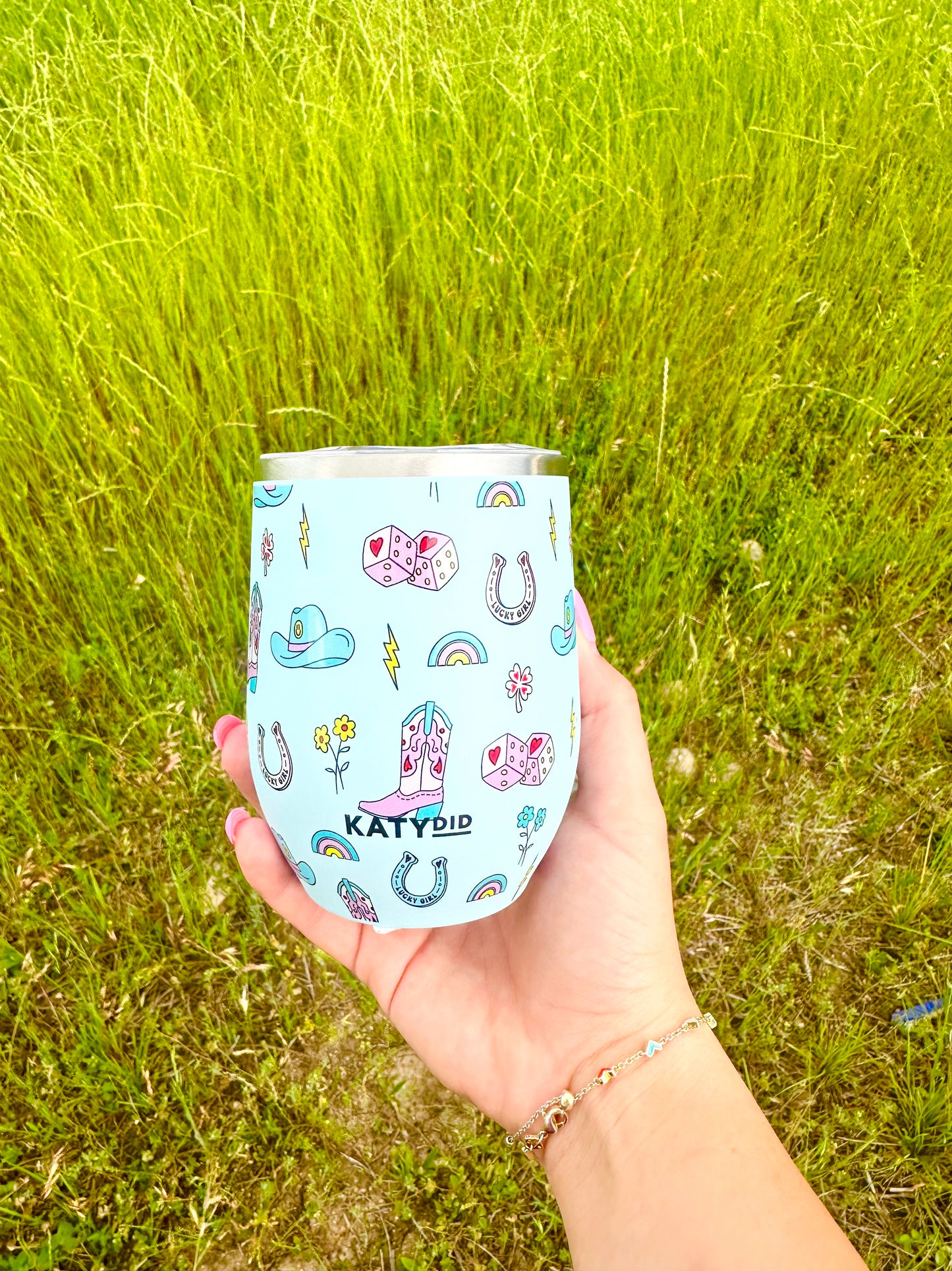 Girly Western wine tumbler