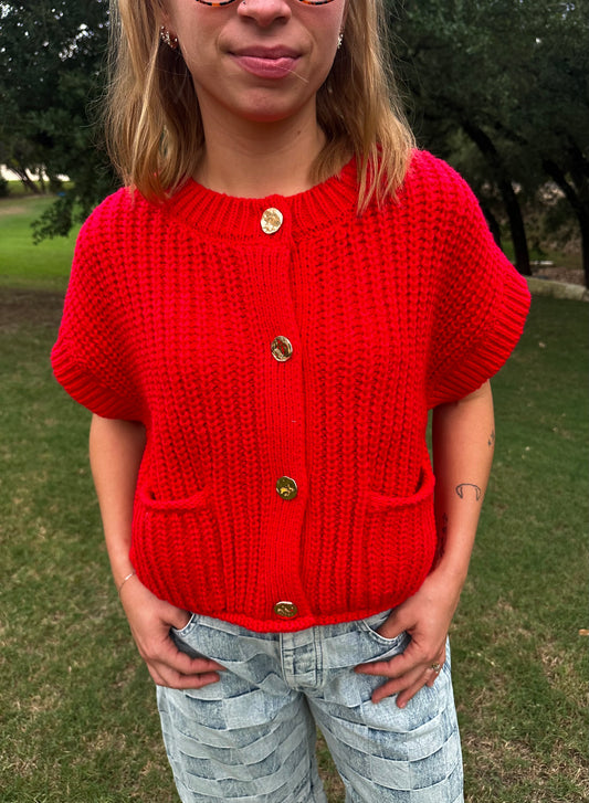 Gold Button Sweater top