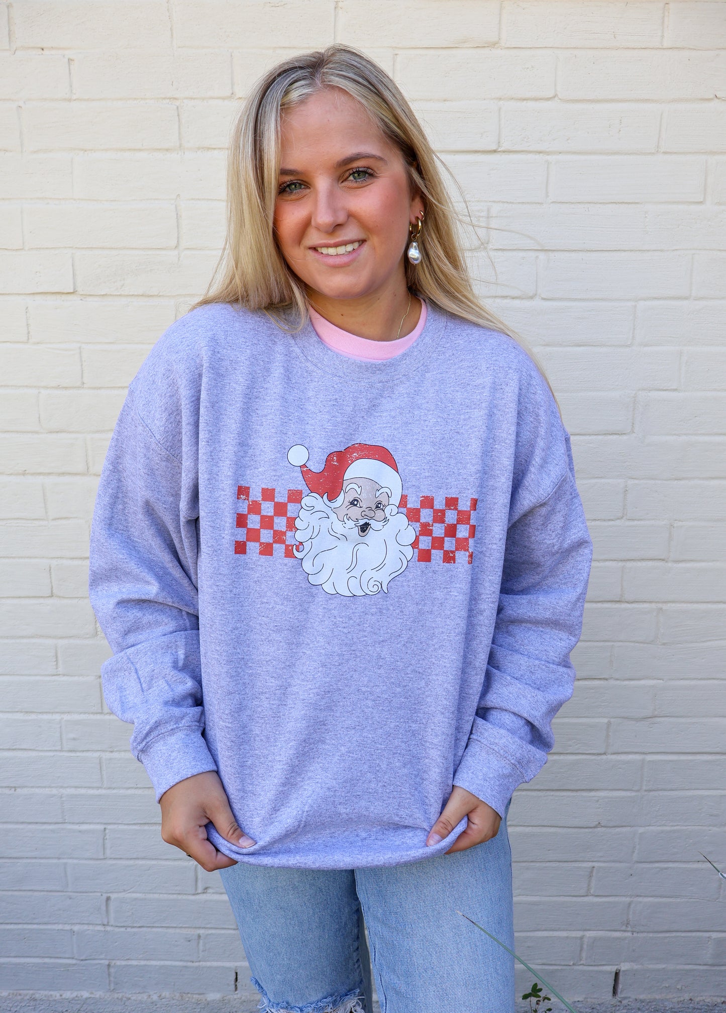 Checkered Santa sweatshirt