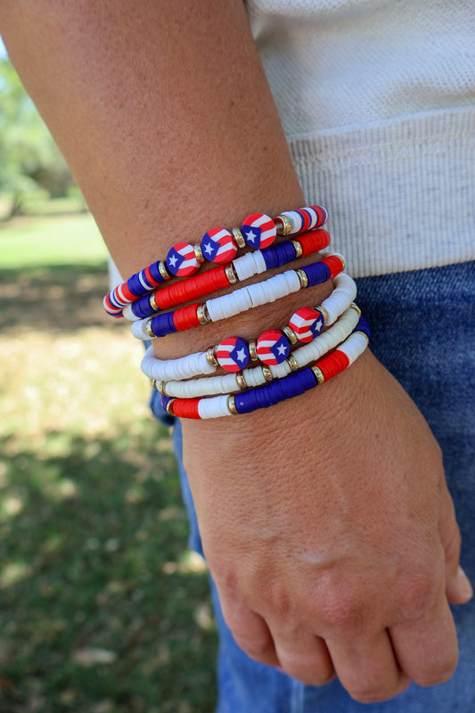 Patriotic bead bracelet