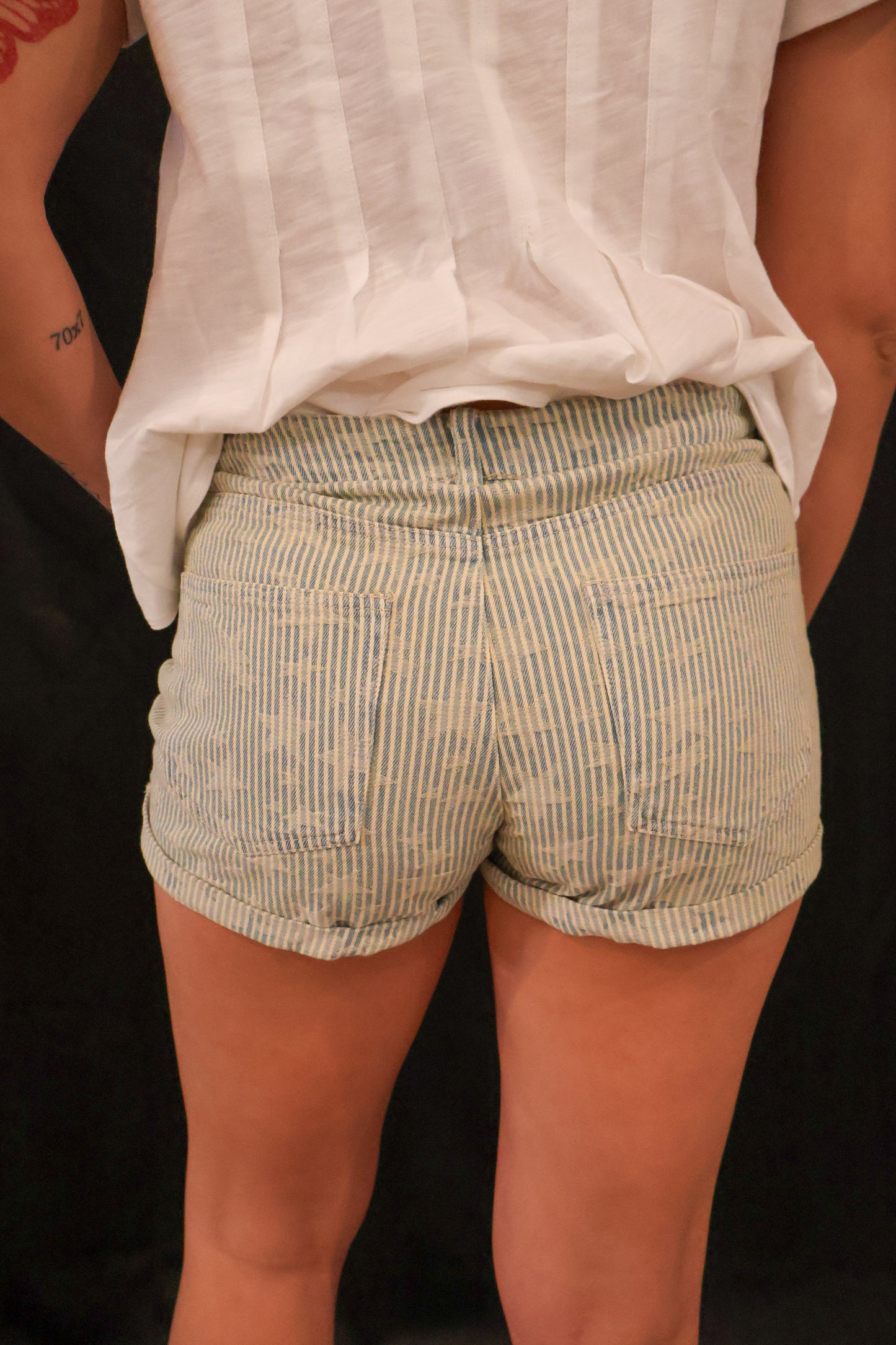 Star denim shorts