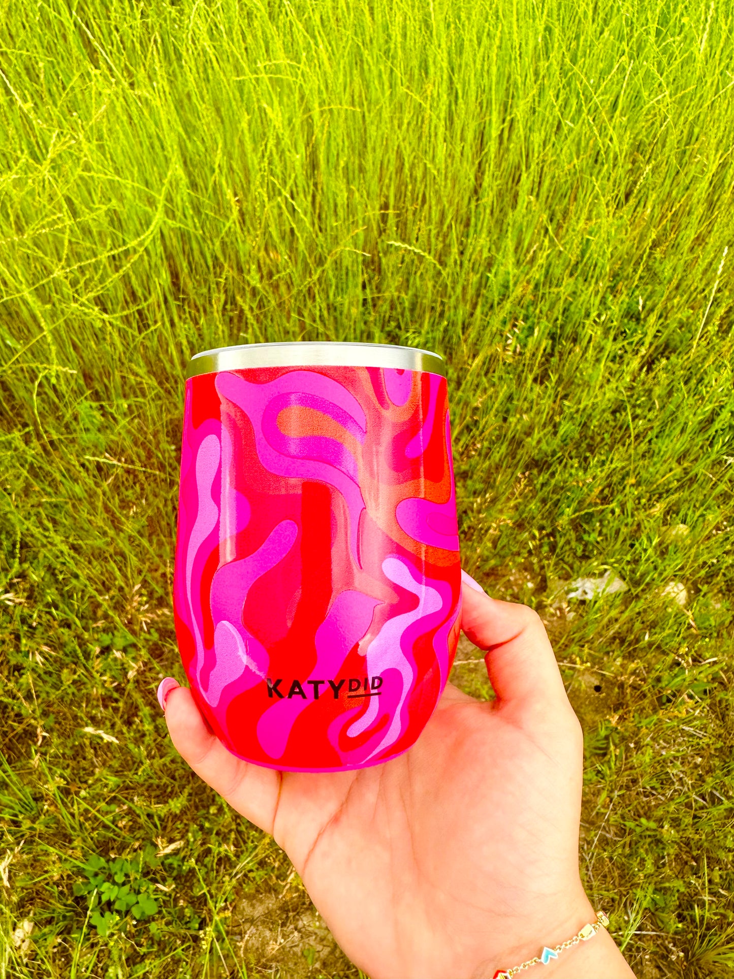 Pink Retro wine tumbler