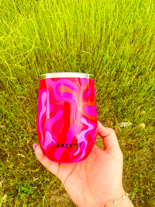 Pink Retro wine tumbler