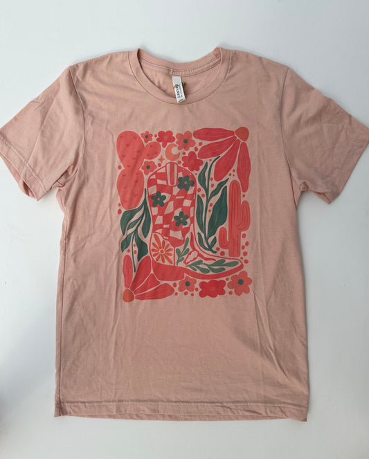Floral Cowgirl tee