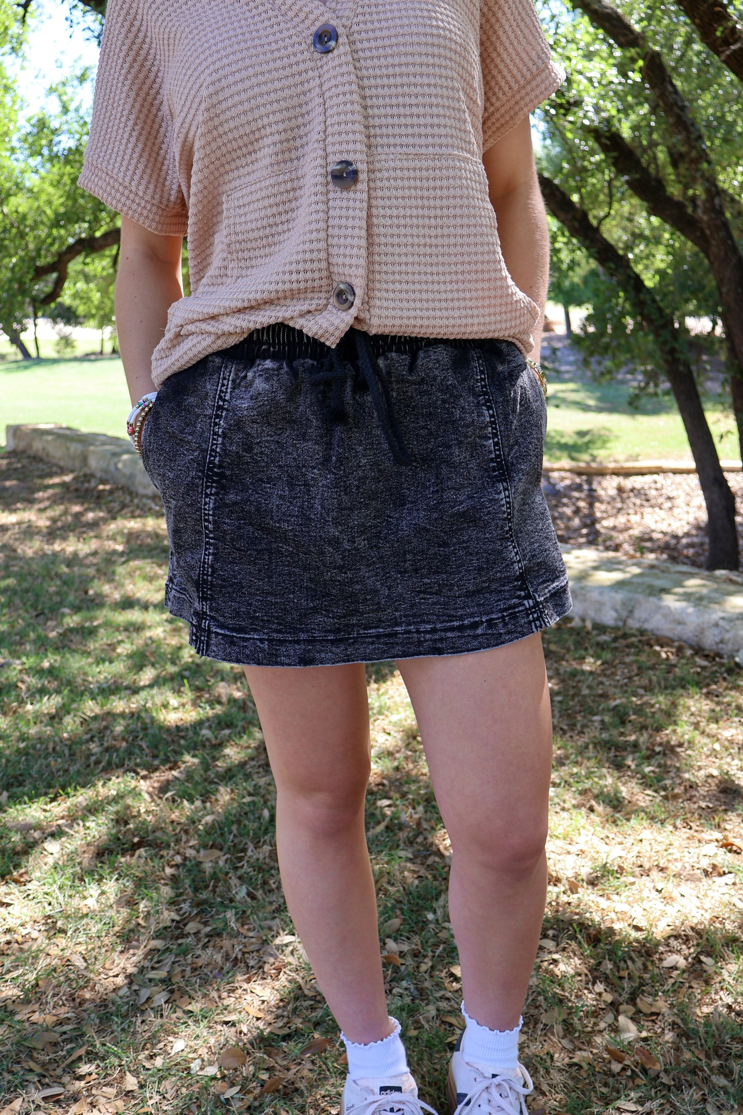 Little Black denim skort