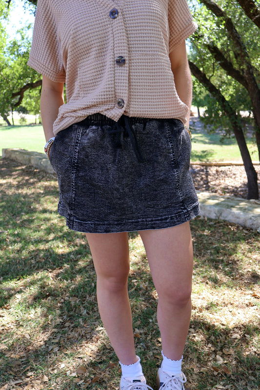 Little Black denim skort