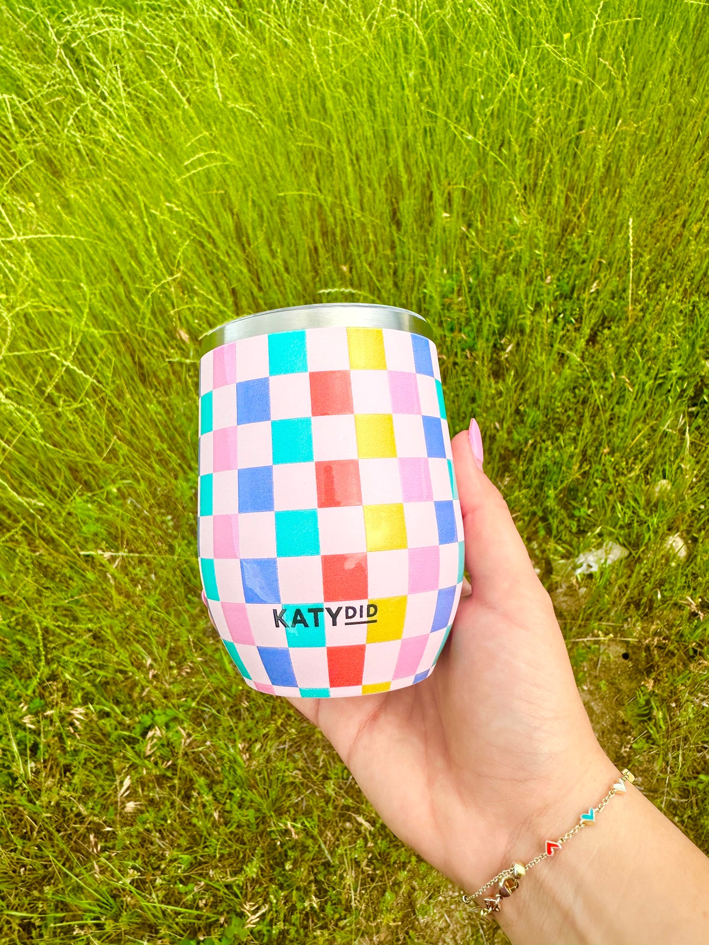 Multi Checker wine tumbler