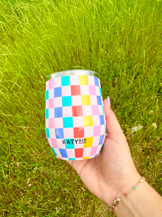 Multi Checker wine tumbler