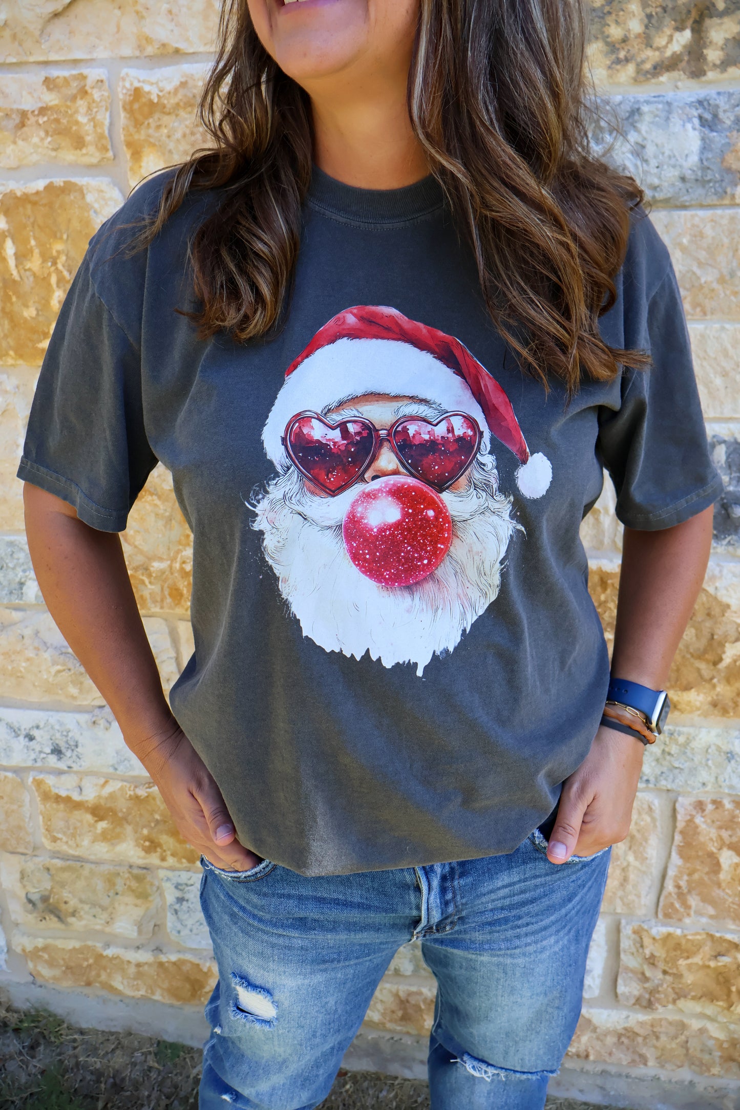 Bubblegum Santa tee