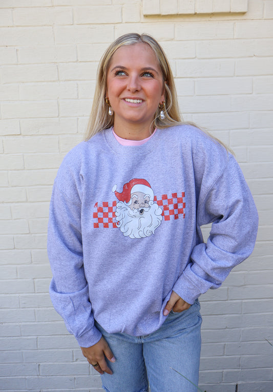 Checkered Santa sweatshirt