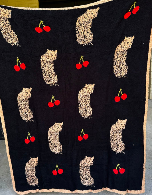 Cheetah/Cherry blanket