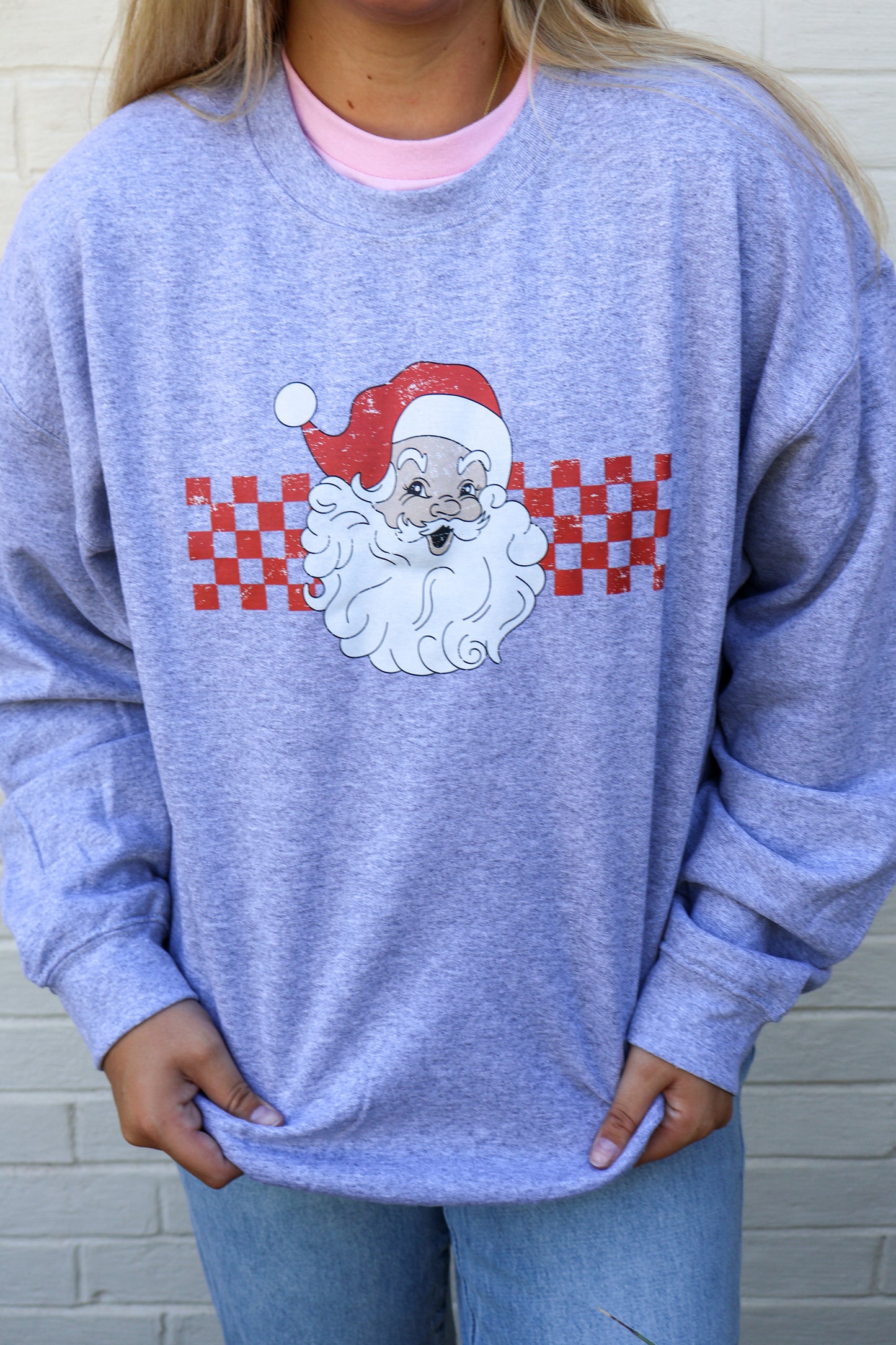 Checkered Santa sweatshirt