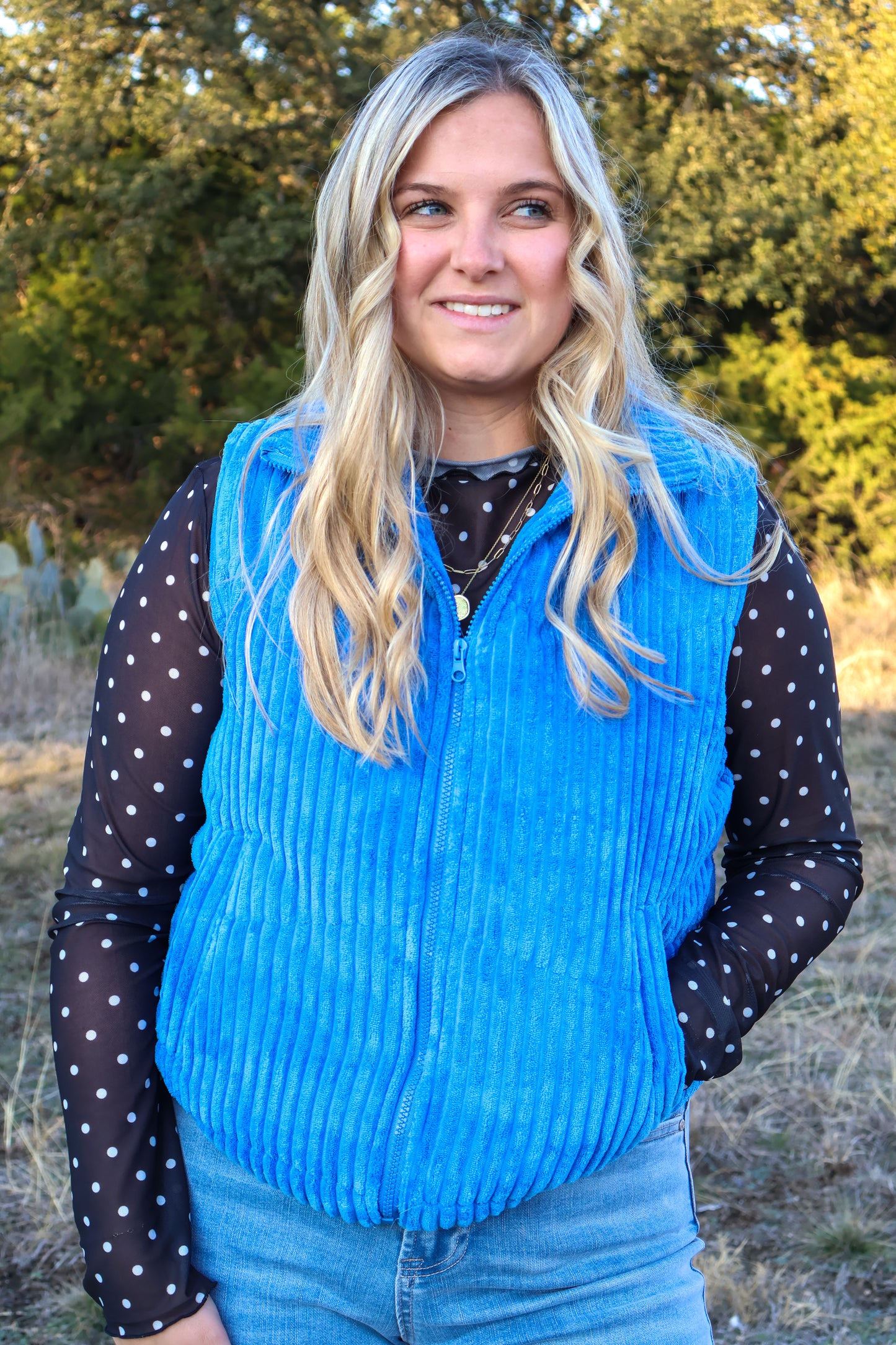 The Polka Dot mesh top