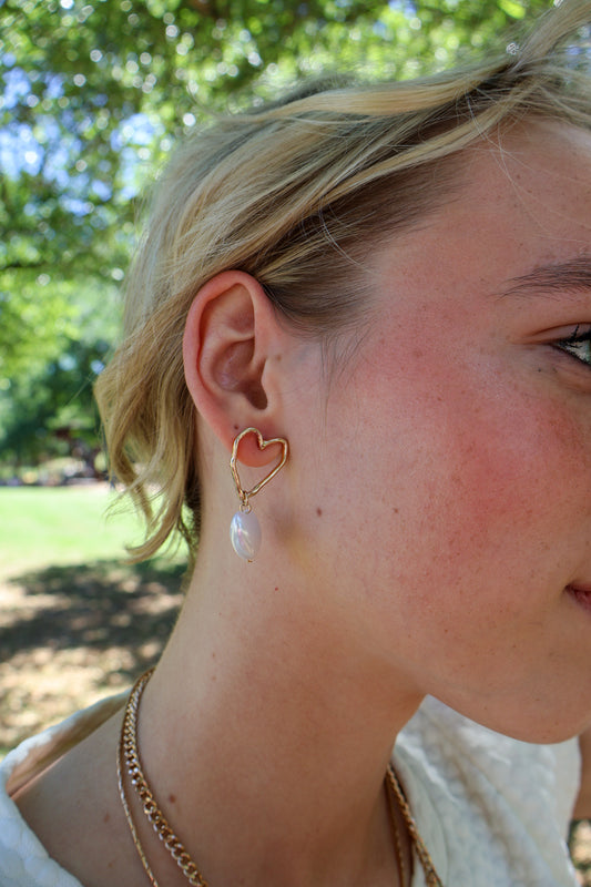 Hammer Heart drop earrings