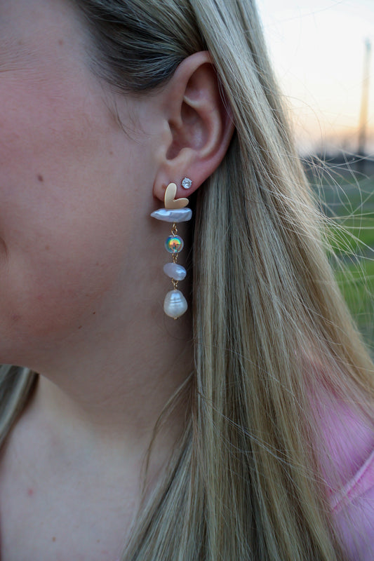 Heart Pearl Drop earrings