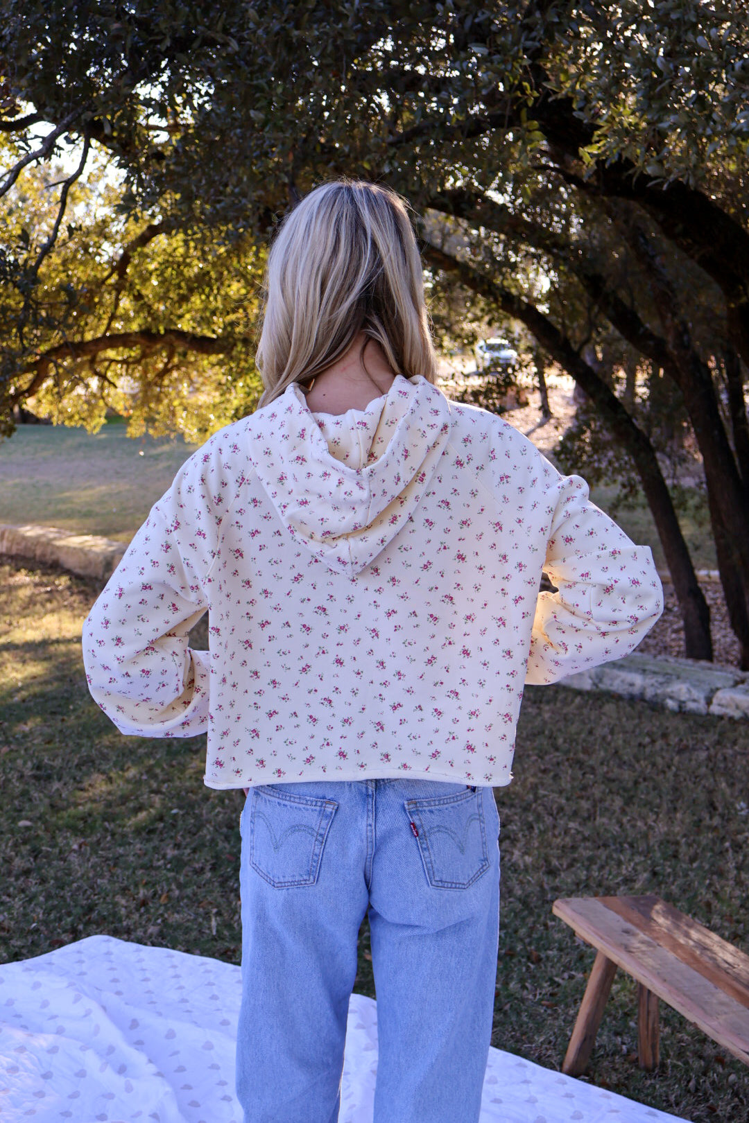 Floral hoodie top
