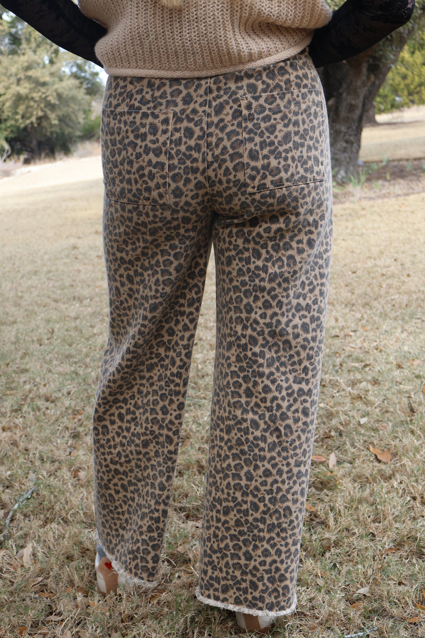 Leopard wide leg pant