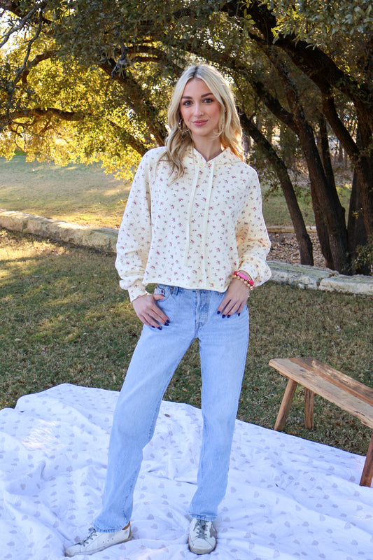 Floral hoodie top