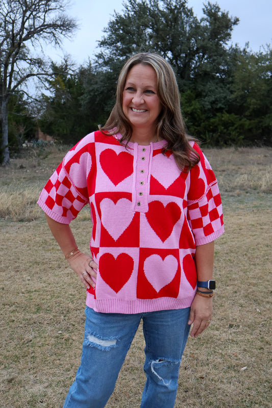 The Checker Heart top