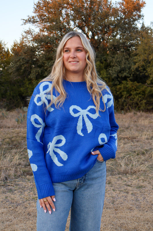 Blue Bow sweater