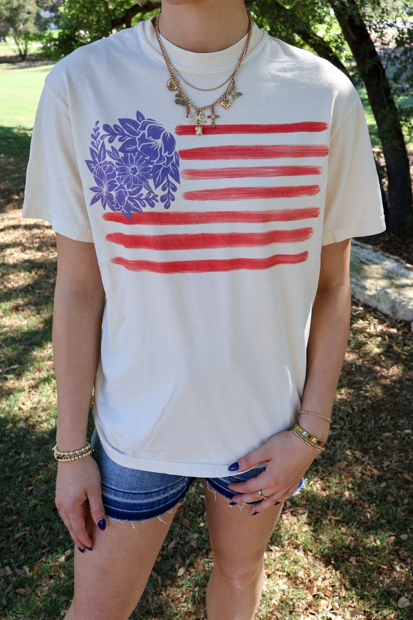 Floral Flag tee