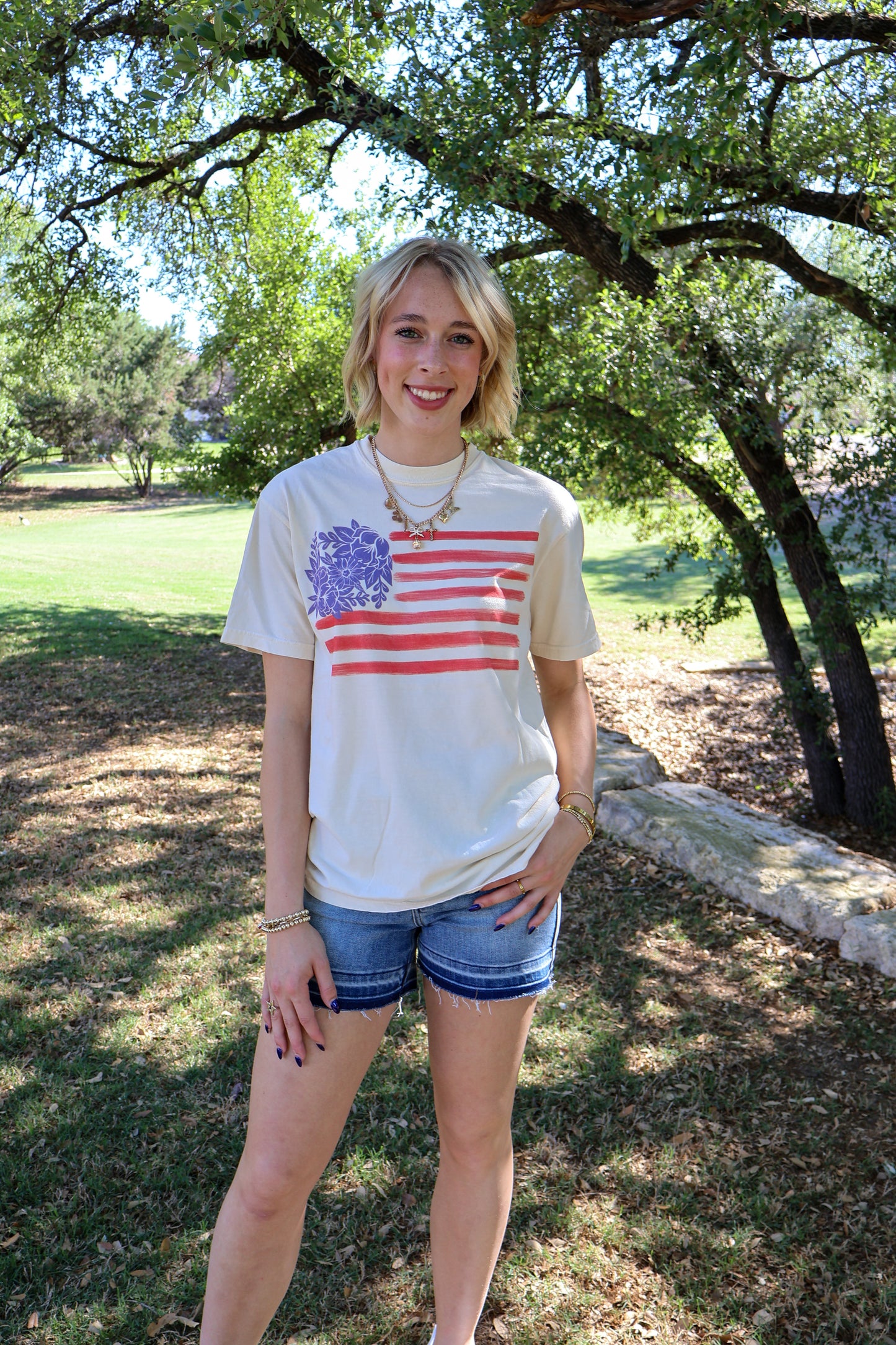 Floral Flag tee
