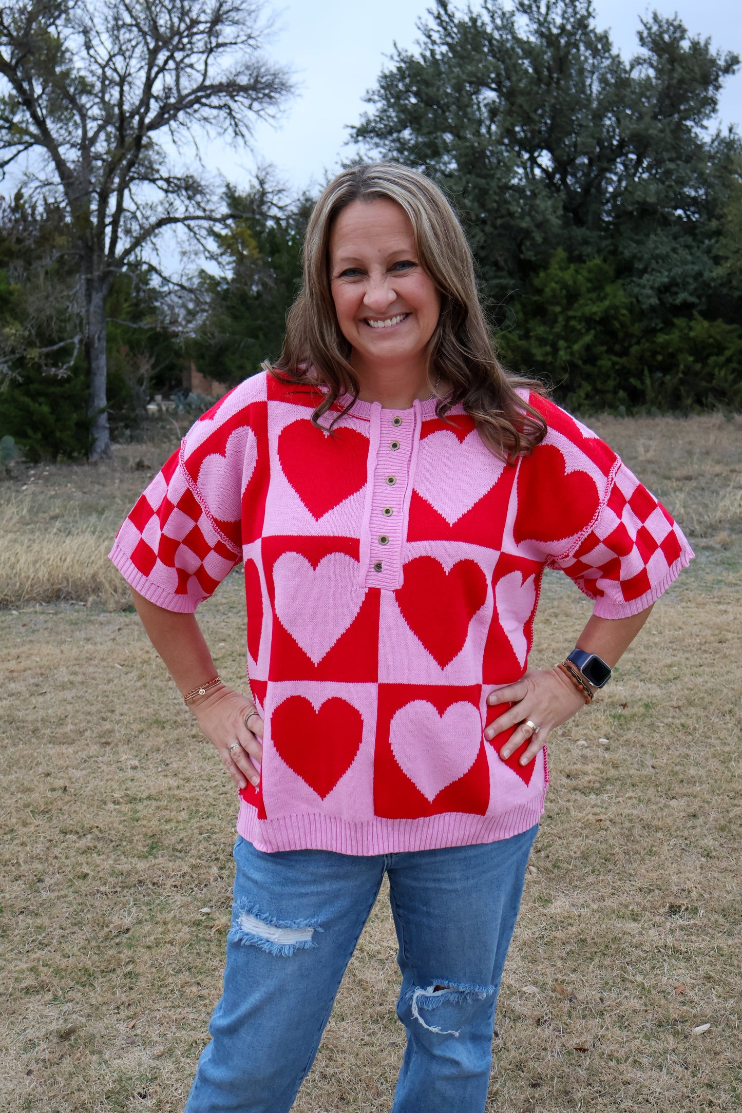 The Checker Heart top