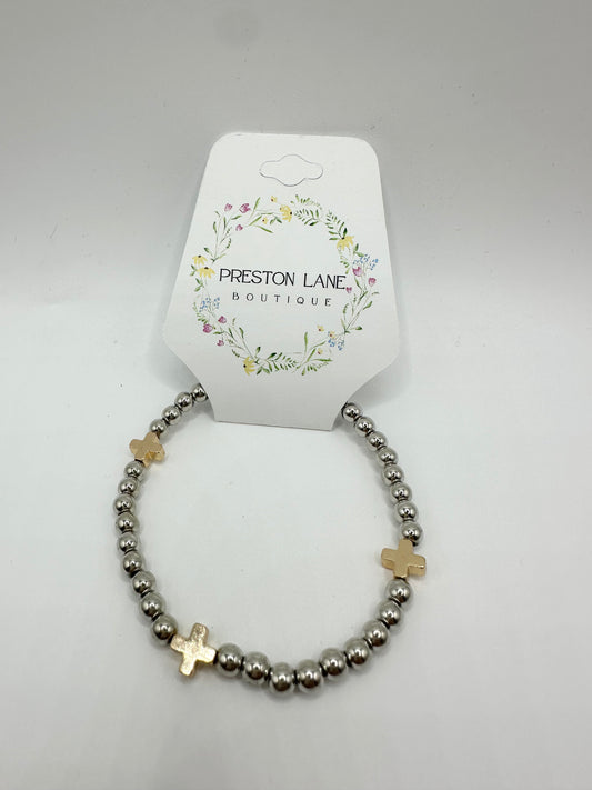 Cross beaded bracelet