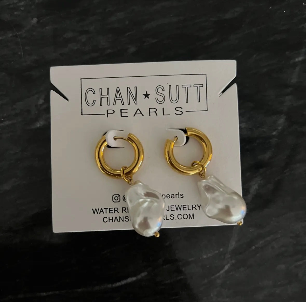 Large pearl drop earrings