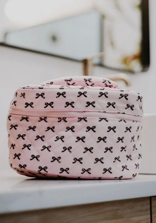 Pink Bow cosmetic bag