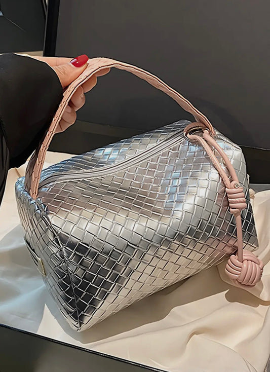 Silver cosmetic bag