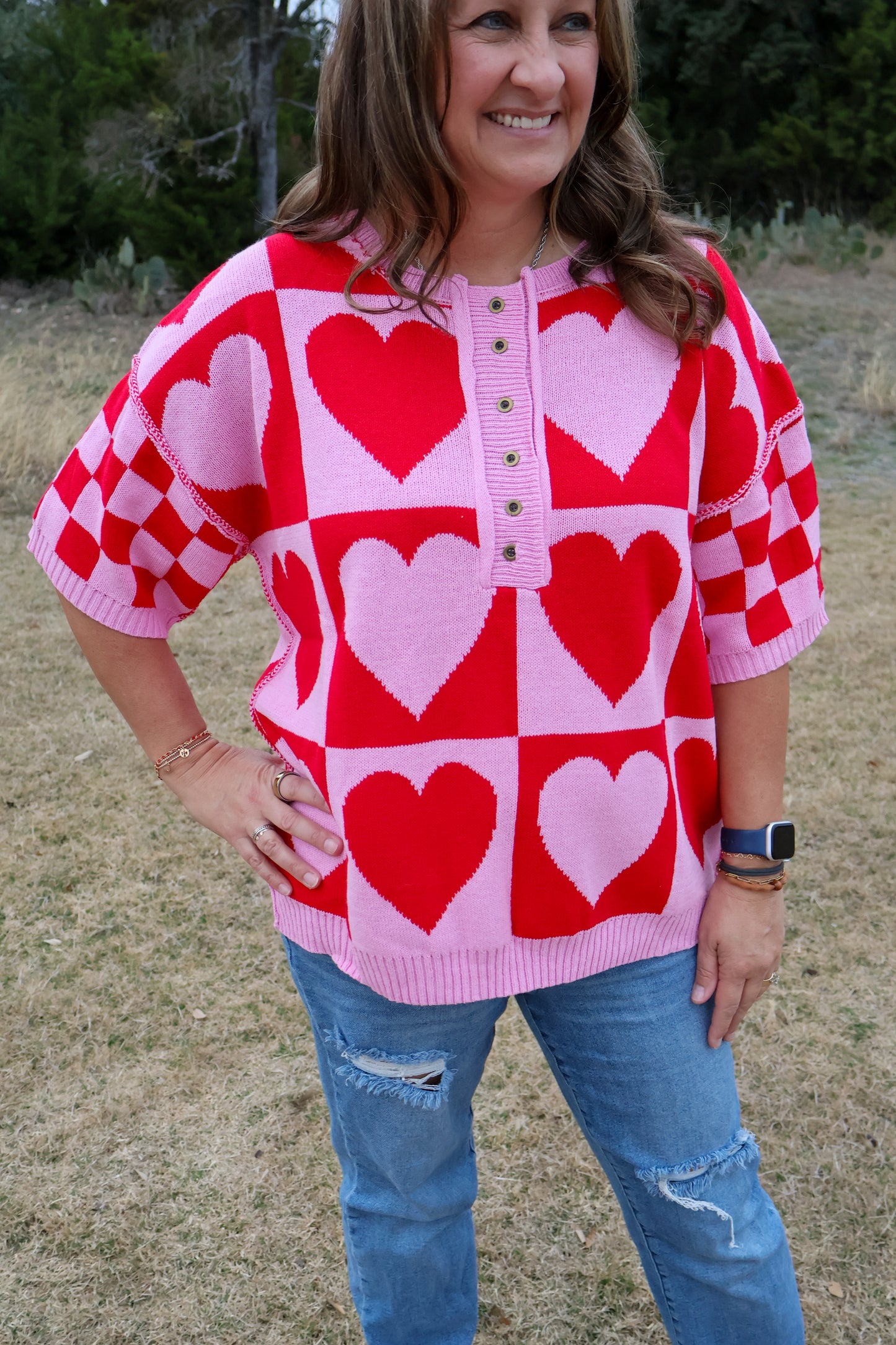 The Checker Heart top