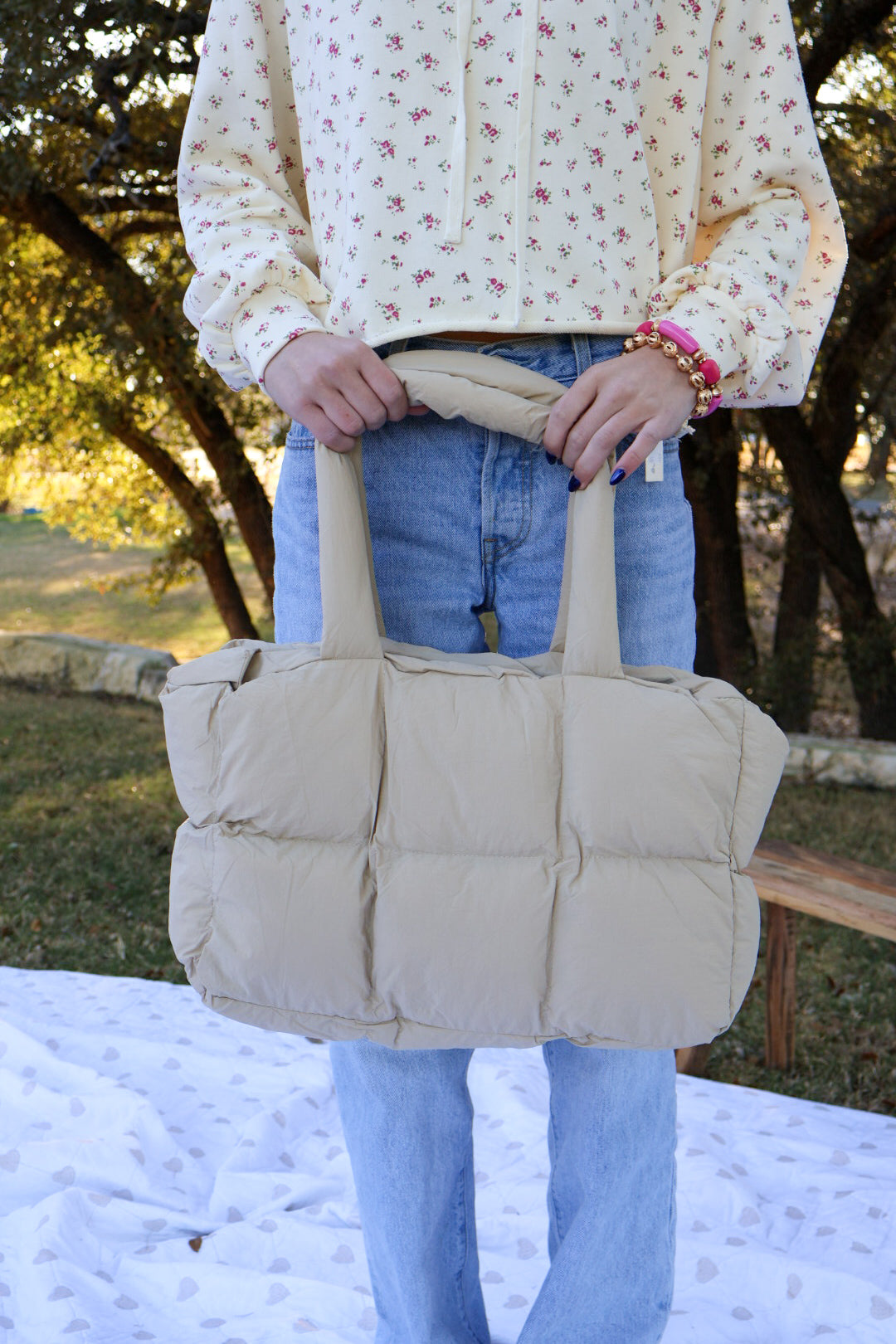 Quinn puffer tote